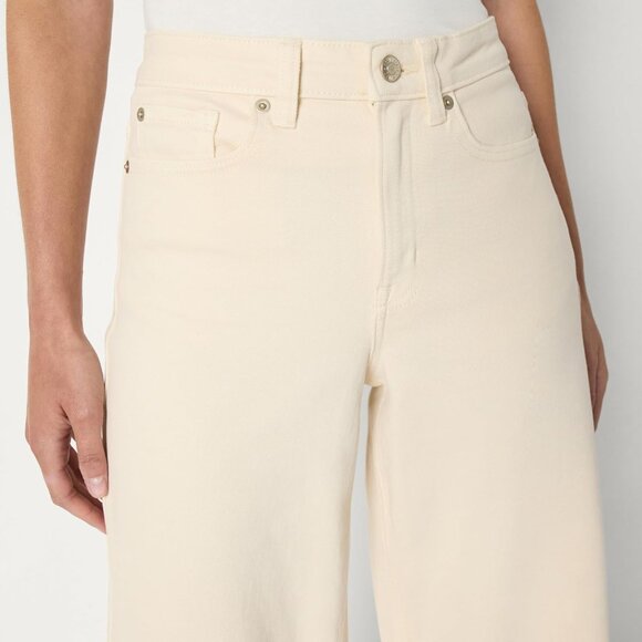 Women's High-Rise Wide Leg Jeans Cotton Polyester Spandex Casual Style - Picture 4 of 7